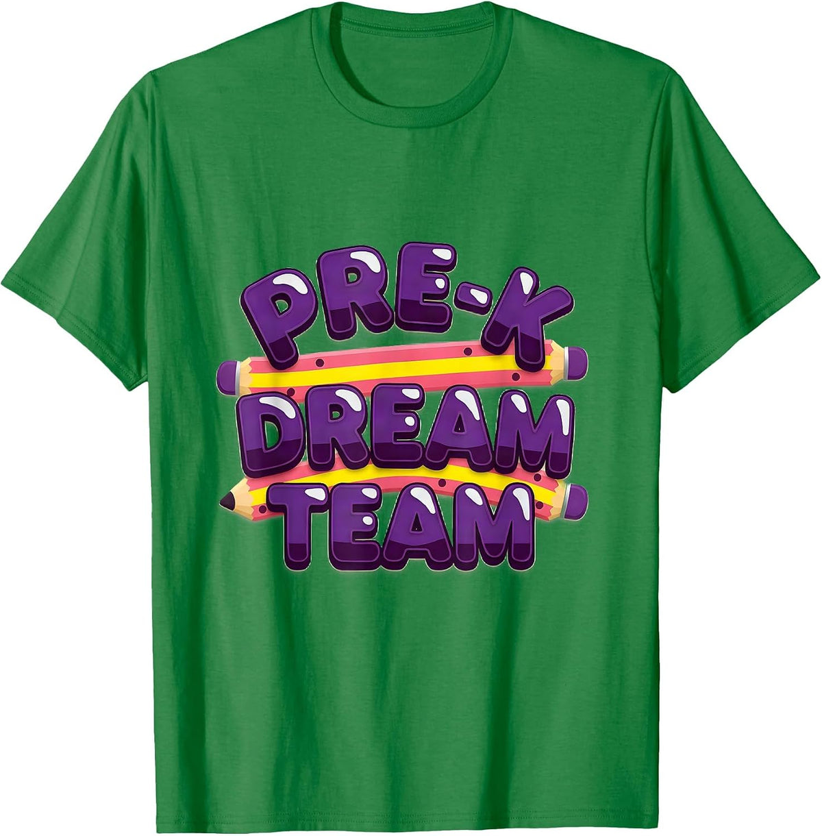 Men's Pre-K Dream Team Cheerful Preschool Teacher Back To School T-Shirt - Kelly Green
