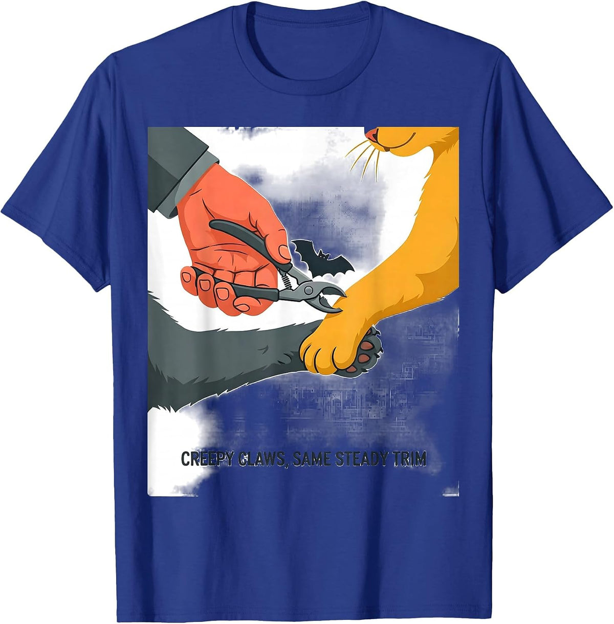 Creepy Claws Same Steady Trim Funny Vet Tech Veterinary T-Shirt - Royal Blue