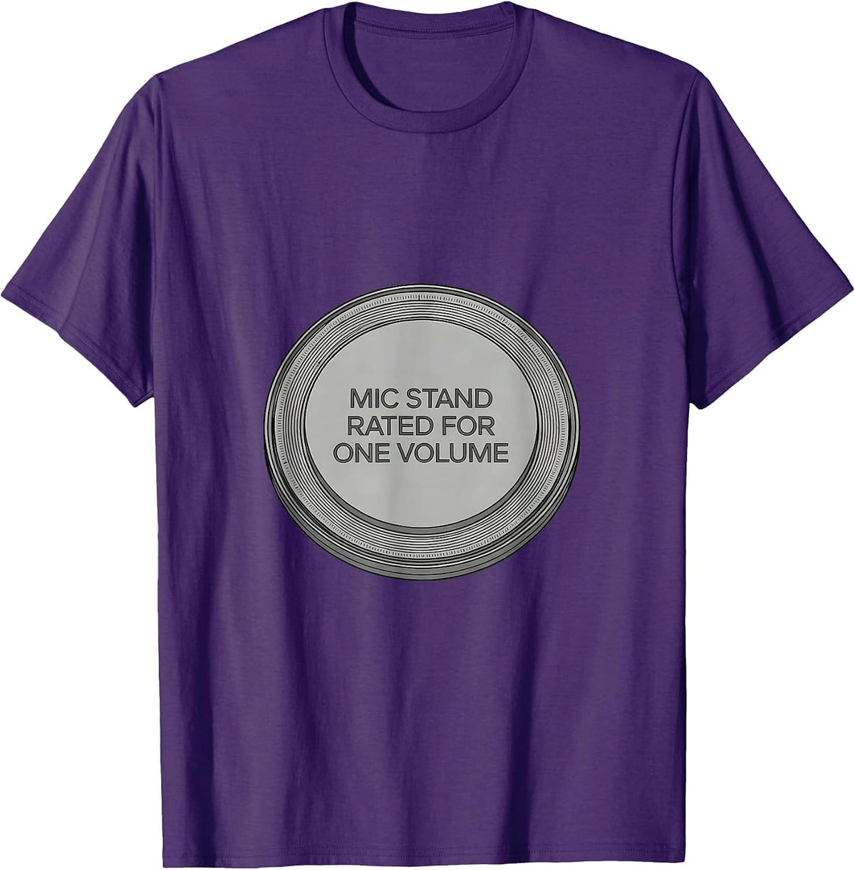 Men's Mic Stand Rated For One Volume Rock Star Grunge Music Fan T-Shirt - Purple