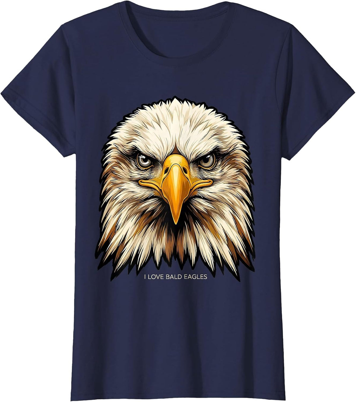Women's I Love Bald Eagles Funny Eagle Sunglasses Bird Lover Humor T-Shirt - Navy Blue