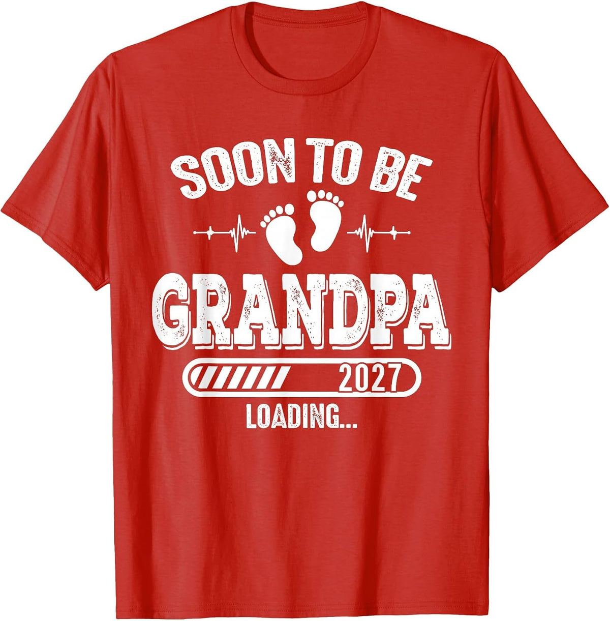 Soon to Be Grandpa 2027 Loading for Pregnancy Announcement T-Shirt - Red