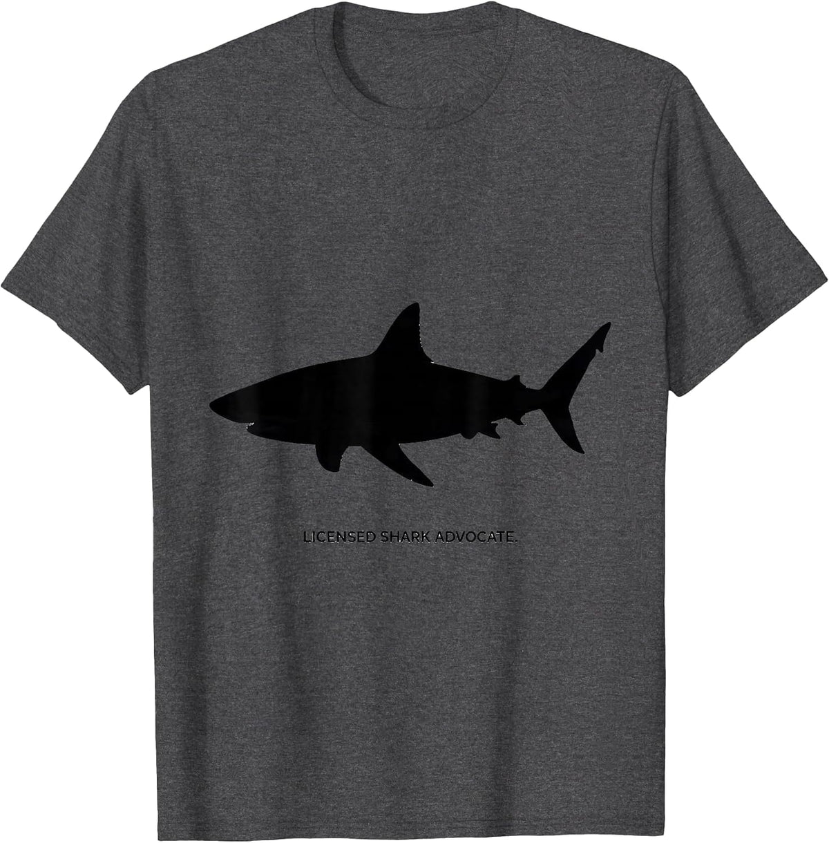Licensed Shark Advocate Funny Ocean Wildlife Marine Lover T-Shirt - Dark Heather Grey