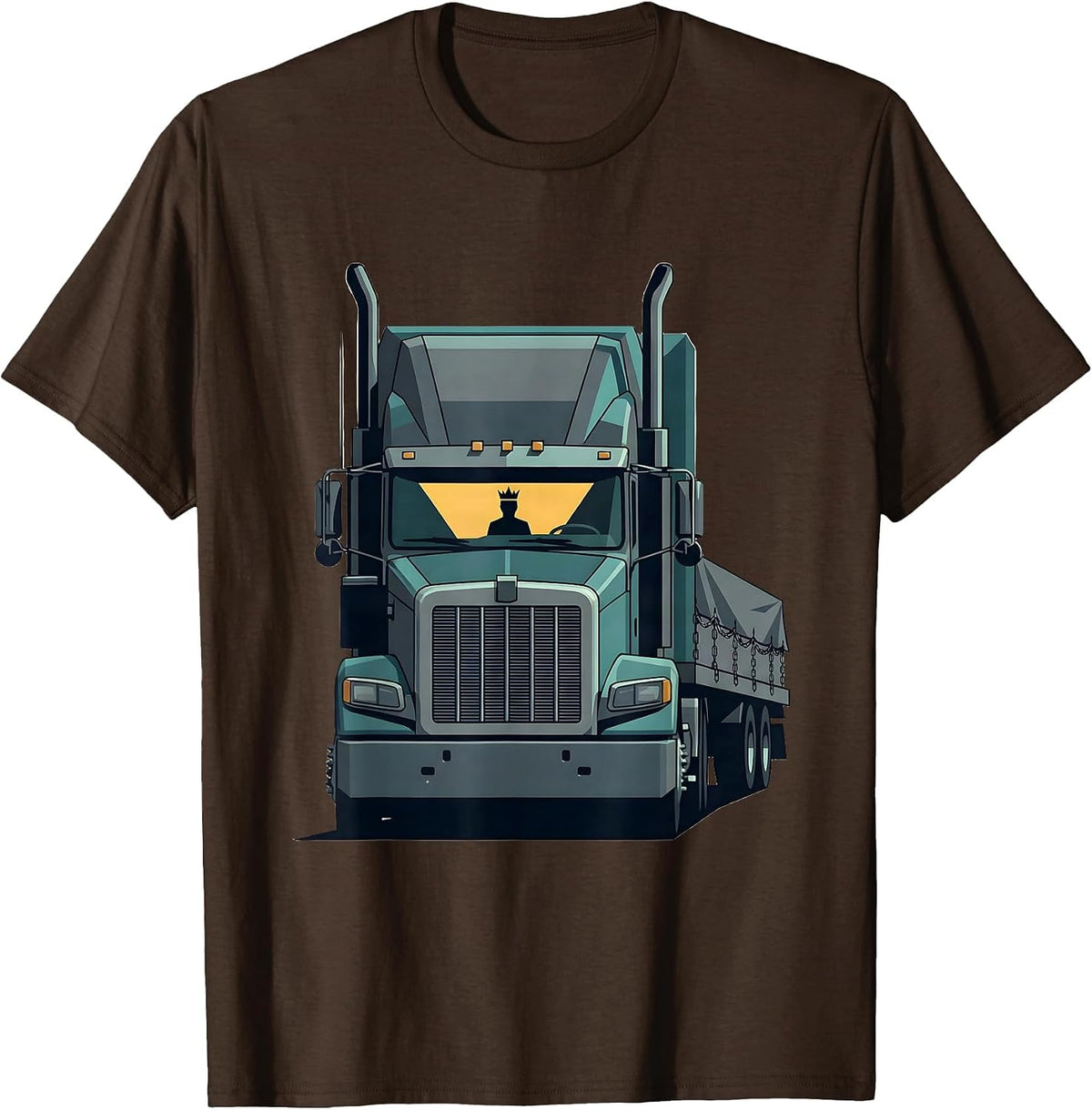Men's Semi Trucker Flatbed Driver Humor T-Shirt - Brown