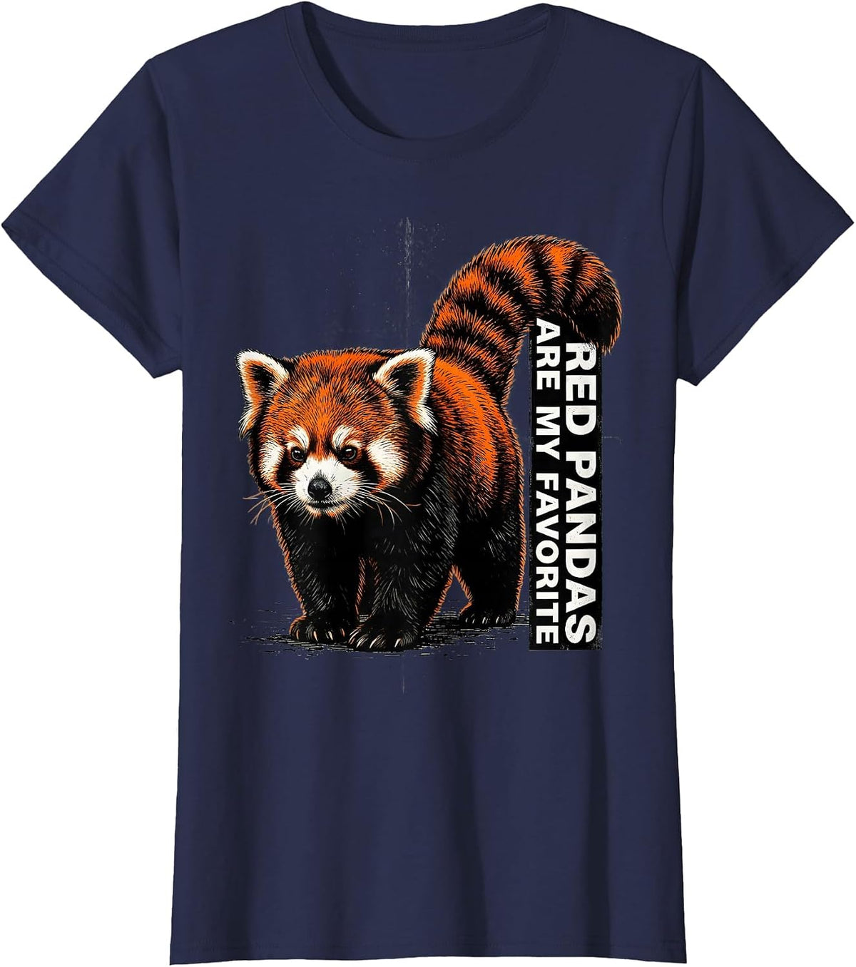 Women's Red Pandas Are My Favorite Streetwear Cute Animal Lover Gift T-Shirt - Navy Blue