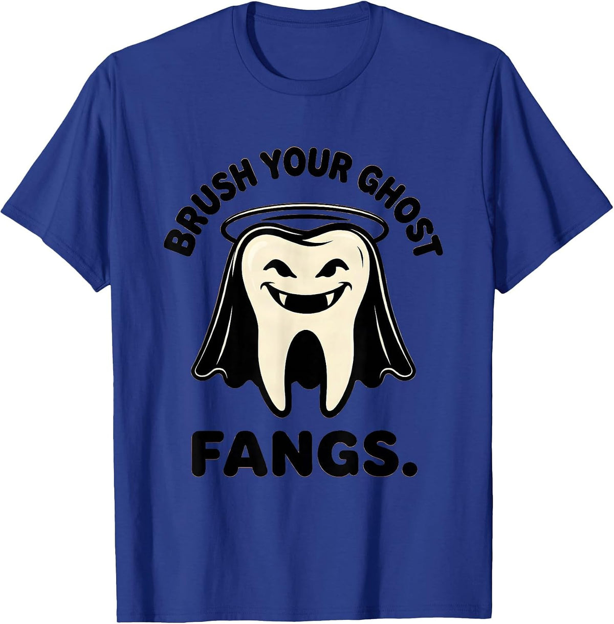 Men's Brush Your Ghost Fangs Funny Dental Hygienist Halloween T-Shirt - Royal Blue