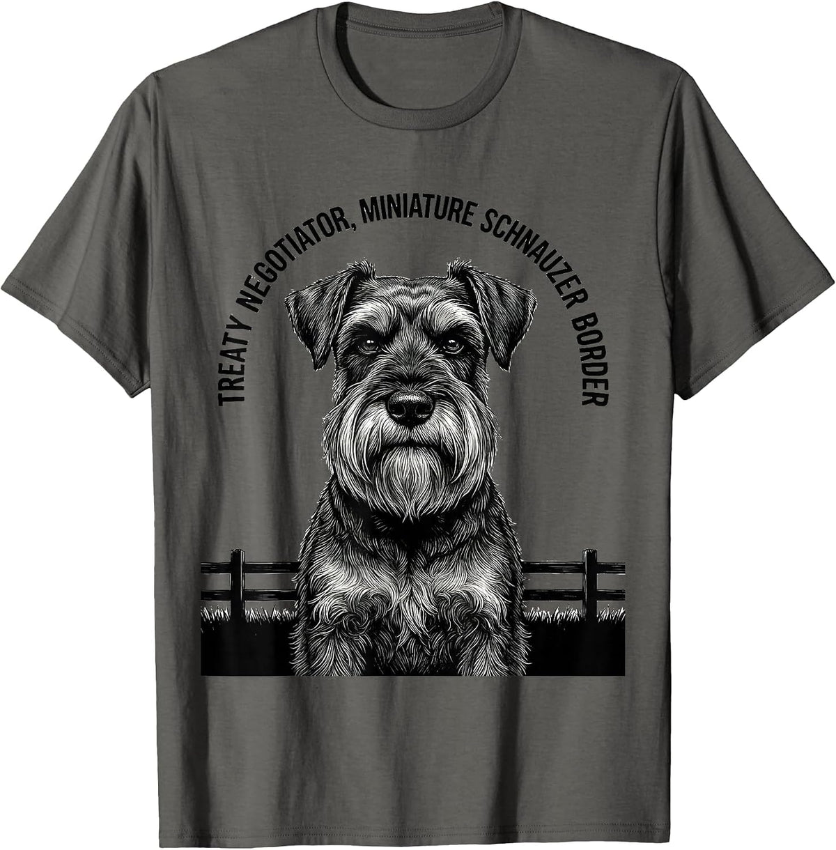 Treaty Negotiator, Miniature Schnauzer Border Schnauzer Mama T-Shirt - Asphalt Grey