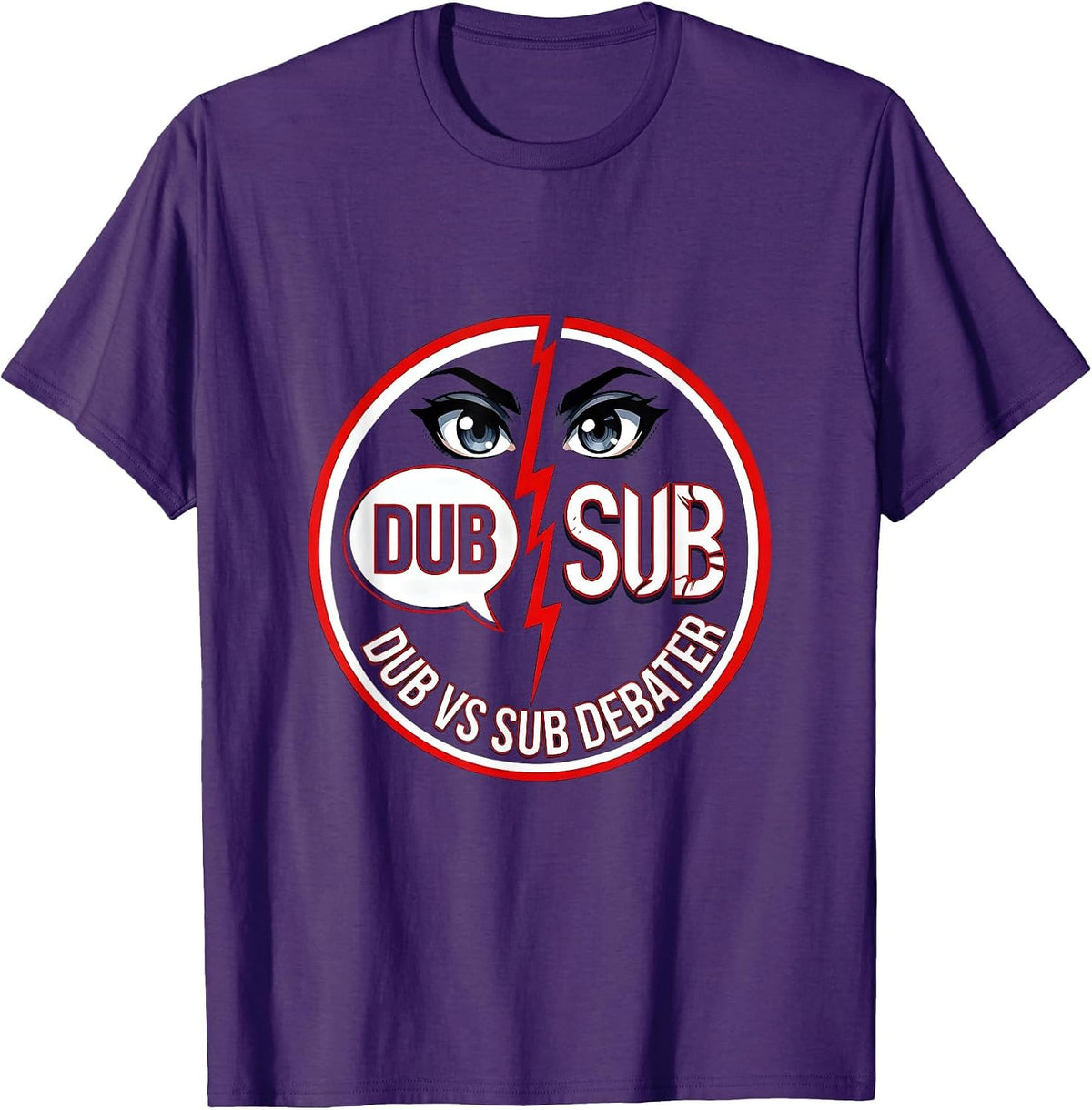 Dub vs Sub Debater Anime Fan Design T-Shirt - Purple