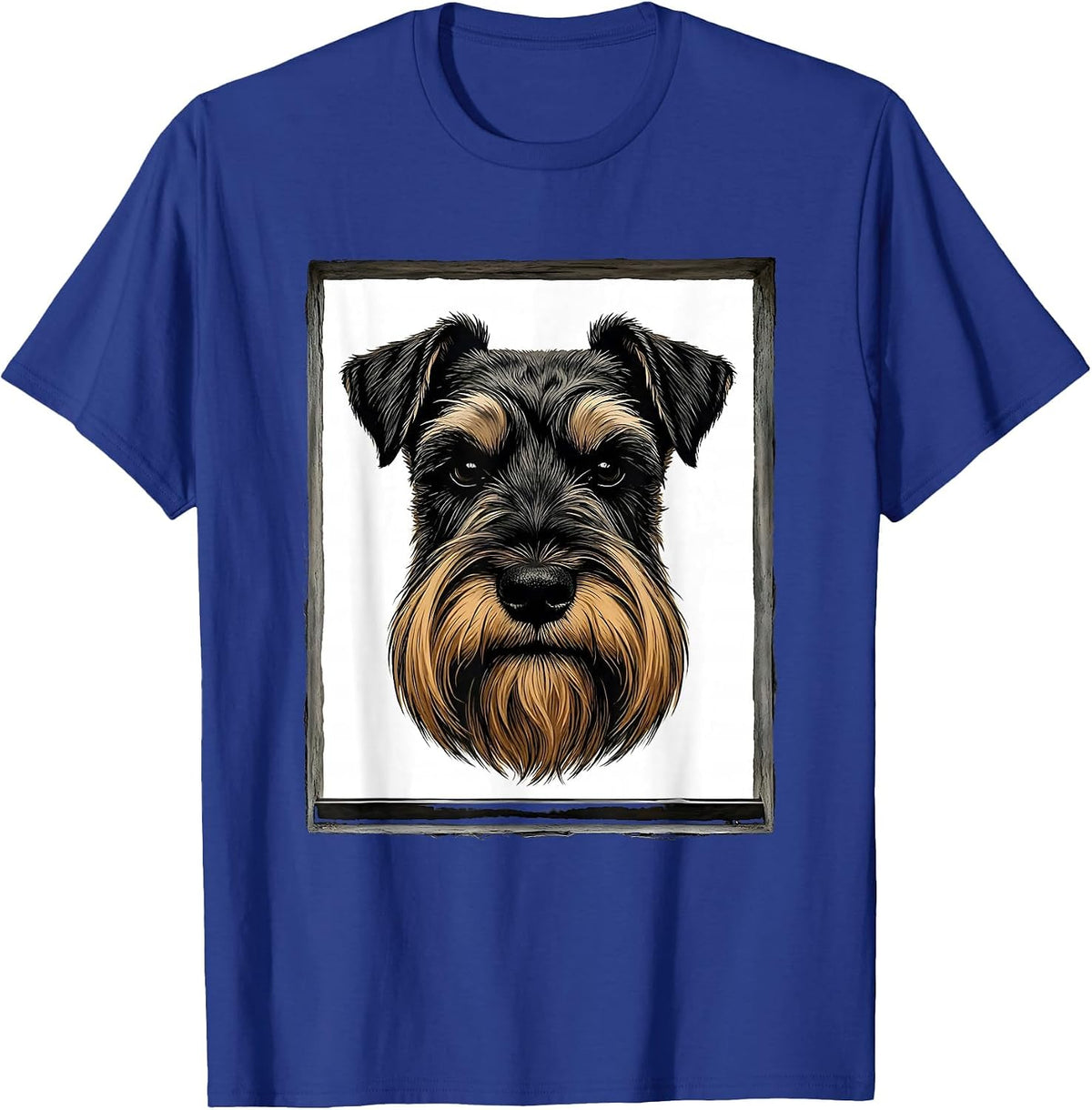Miniature Schnauzer Minimalist Dog Owner Vintage Retro T-Shirt - Royal Blue