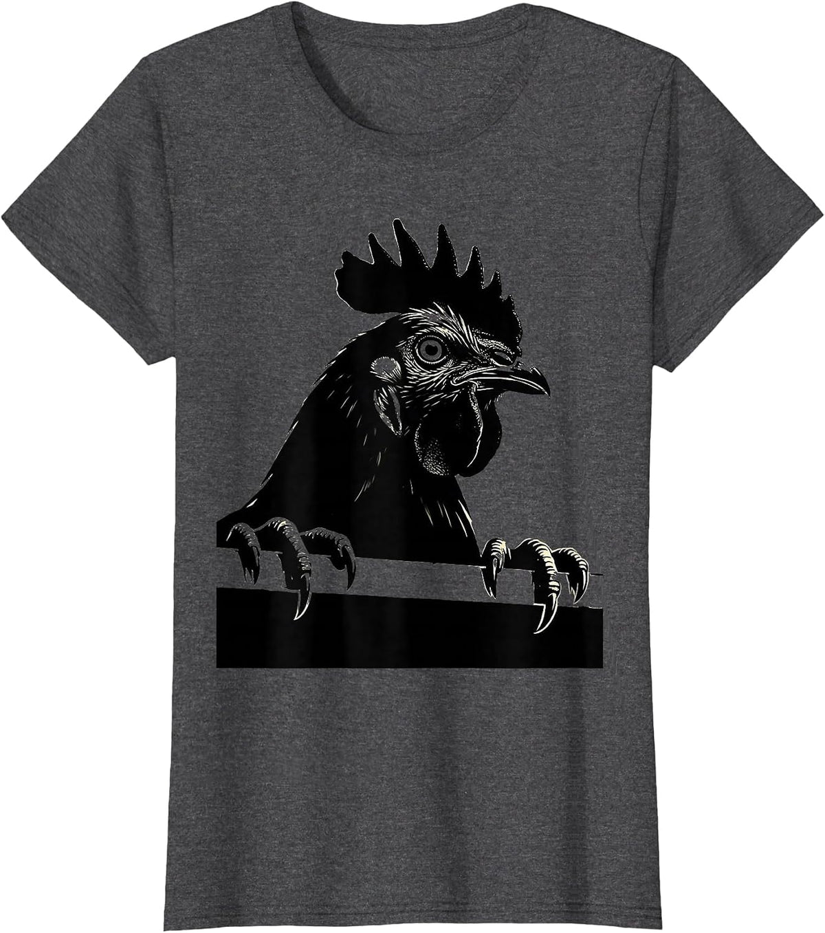 Women's Oversized Chicken Head Funny Novelty Gift for Chicken Lovers T-Shirt - Dark Heather Grey