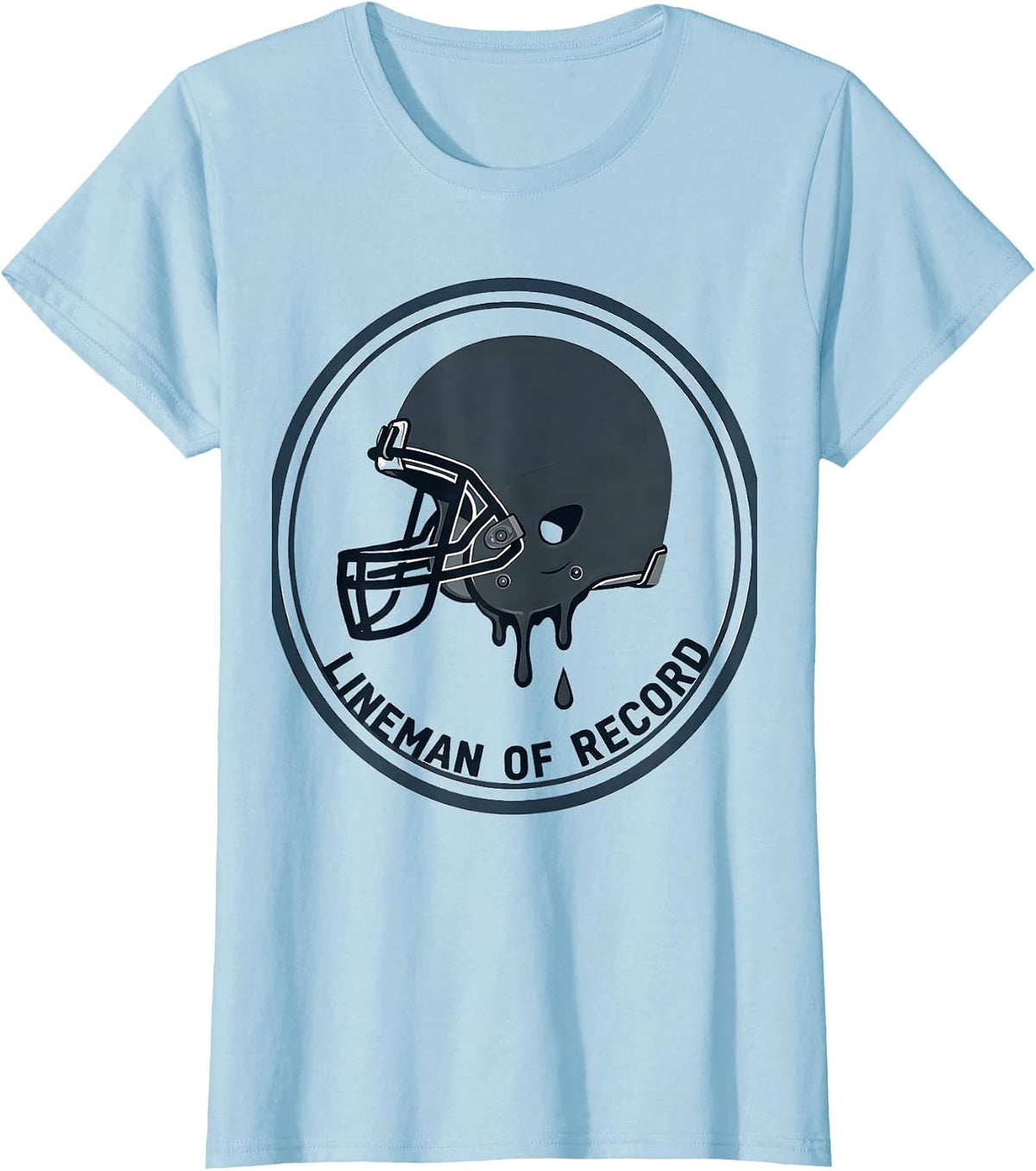 Lineman Of Record Minimalist Football Player Youth Sports T-Shirt - Baby Blue