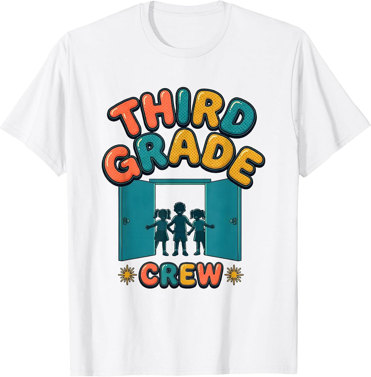 Men's Third Grade Crew Funny Teacher First Day Of School Gift T-Shirt - White