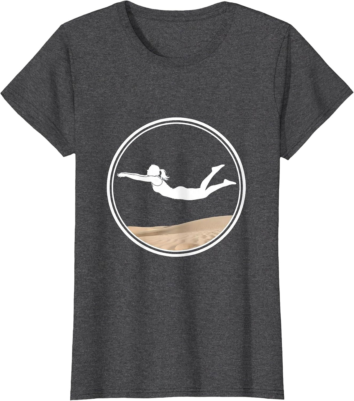 Women's Beach Volleyball Libero Diving Save Graphic T-Shirt - Dark Heather Grey