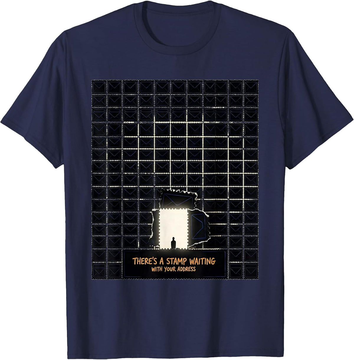 There's A Stamp Waiting With Your Address Christian Faith T-Shirt - Navy Blue