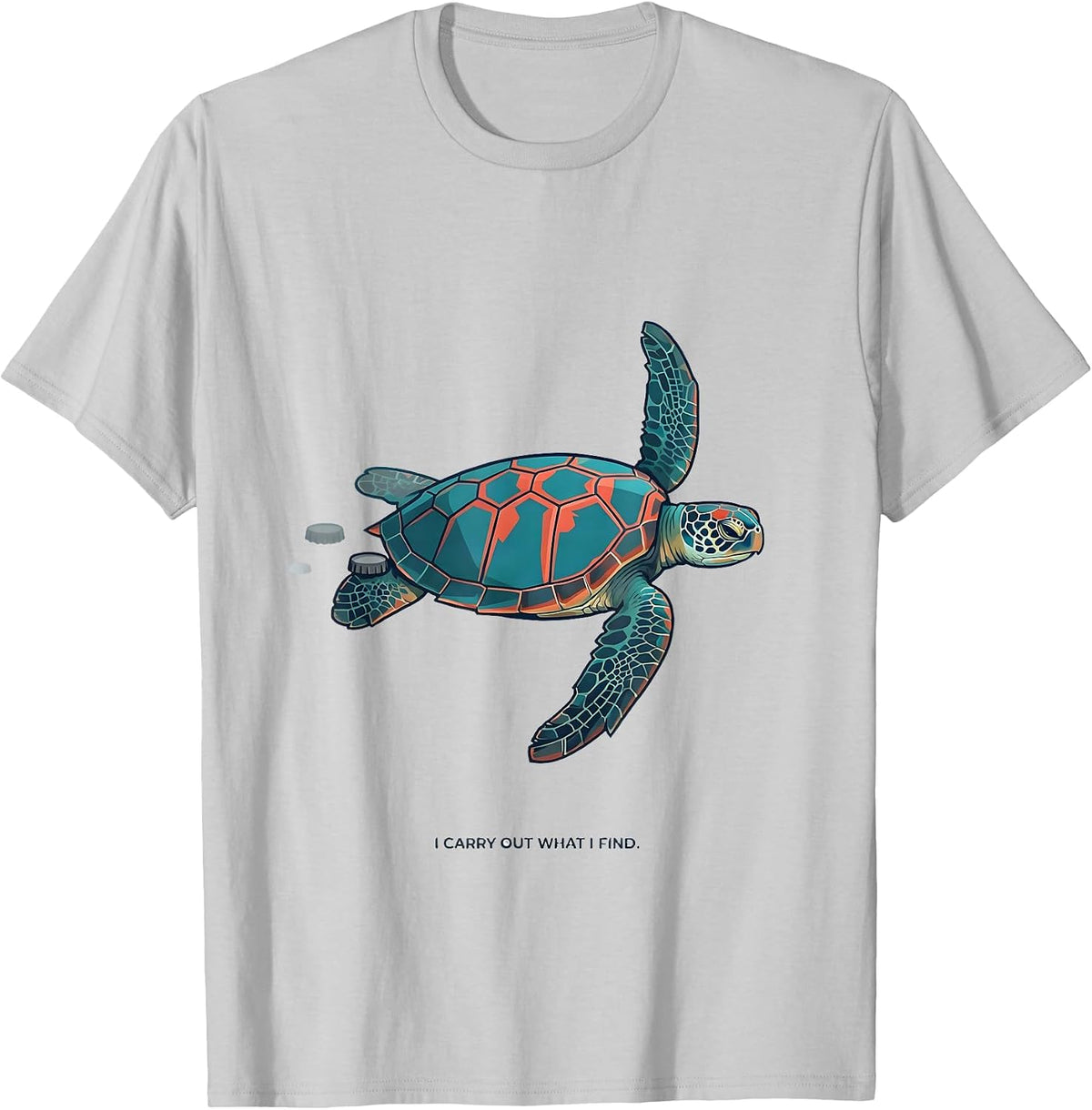 Men's I Carry Out What I Find Funny Sea Turtle Ocean Animal Lover T-Shirt - Silver Grey