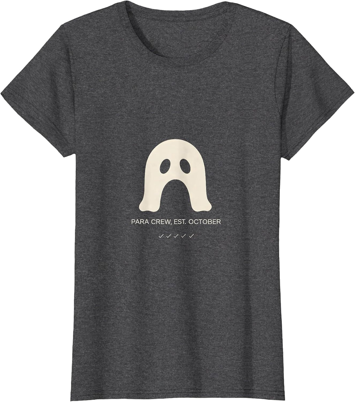 Women's Para Crew Est October Minimalist Halloween Paraeducator T-Shirt - Dark Heather Grey