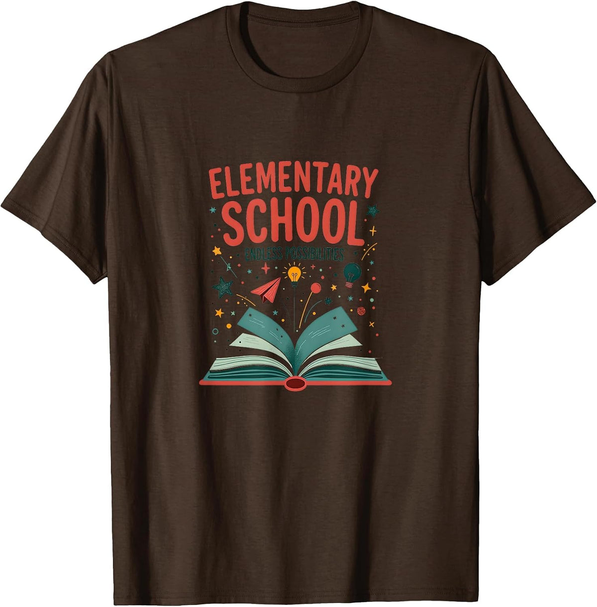 Elementary School Endless Possibilities Summer Teacher T-Shirt - Brown