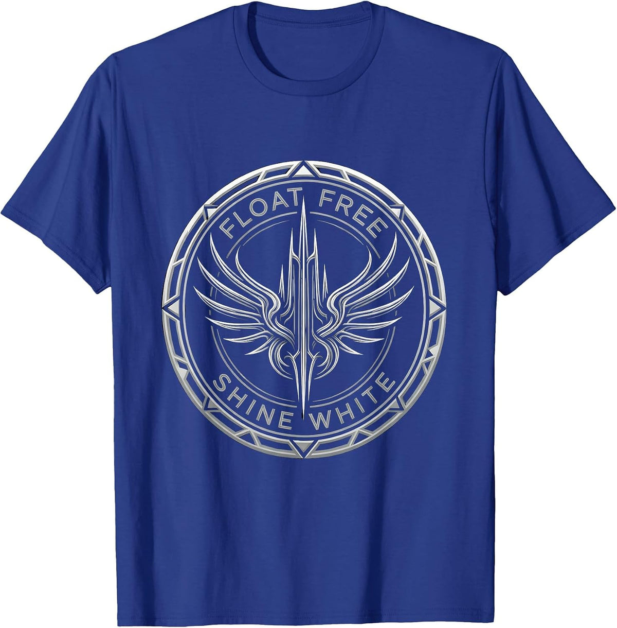 Men's Float Free Shine White Freedom Graphic Design T-Shirt - Royal Blue