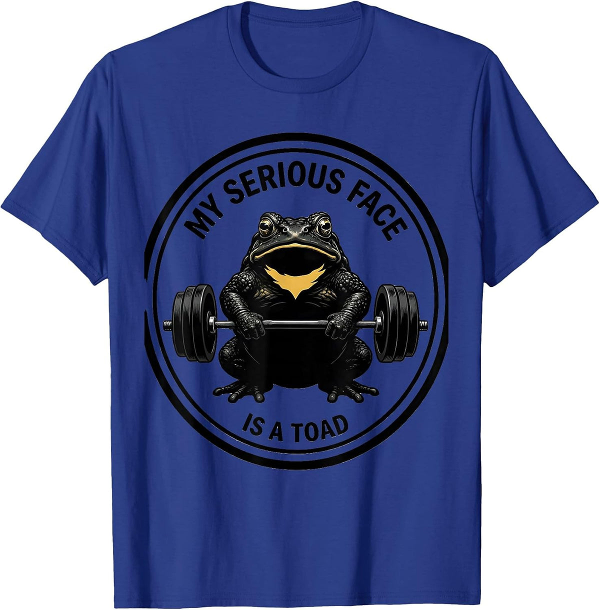 Men's My Serious Face Is A Toad Funny Gym Workout Weightlifting T-Shirt - Royal Blue