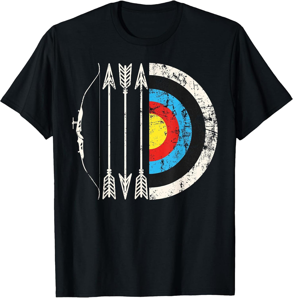 Archery Sport Bow and Arrows Target Archer Marksman T-Shirt - Black