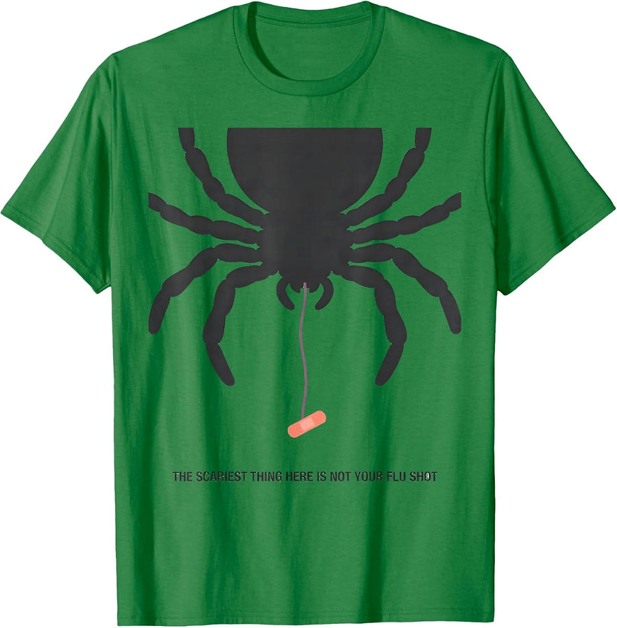 Men's The Scariest Thing Here Is Not Your Flu Shot Funny Nurse T-Shirt - Kelly Green