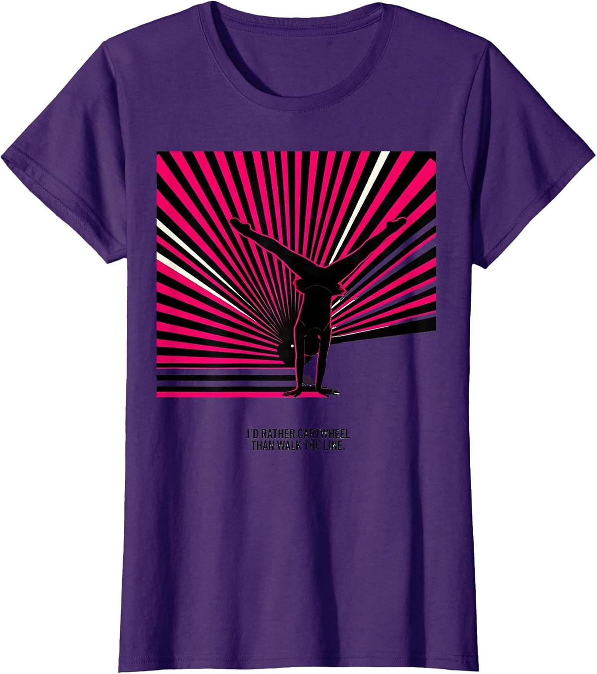 Women's I'd Rather Cartwheel Than Walk The Line Gymnastics T-Shirt - Purple