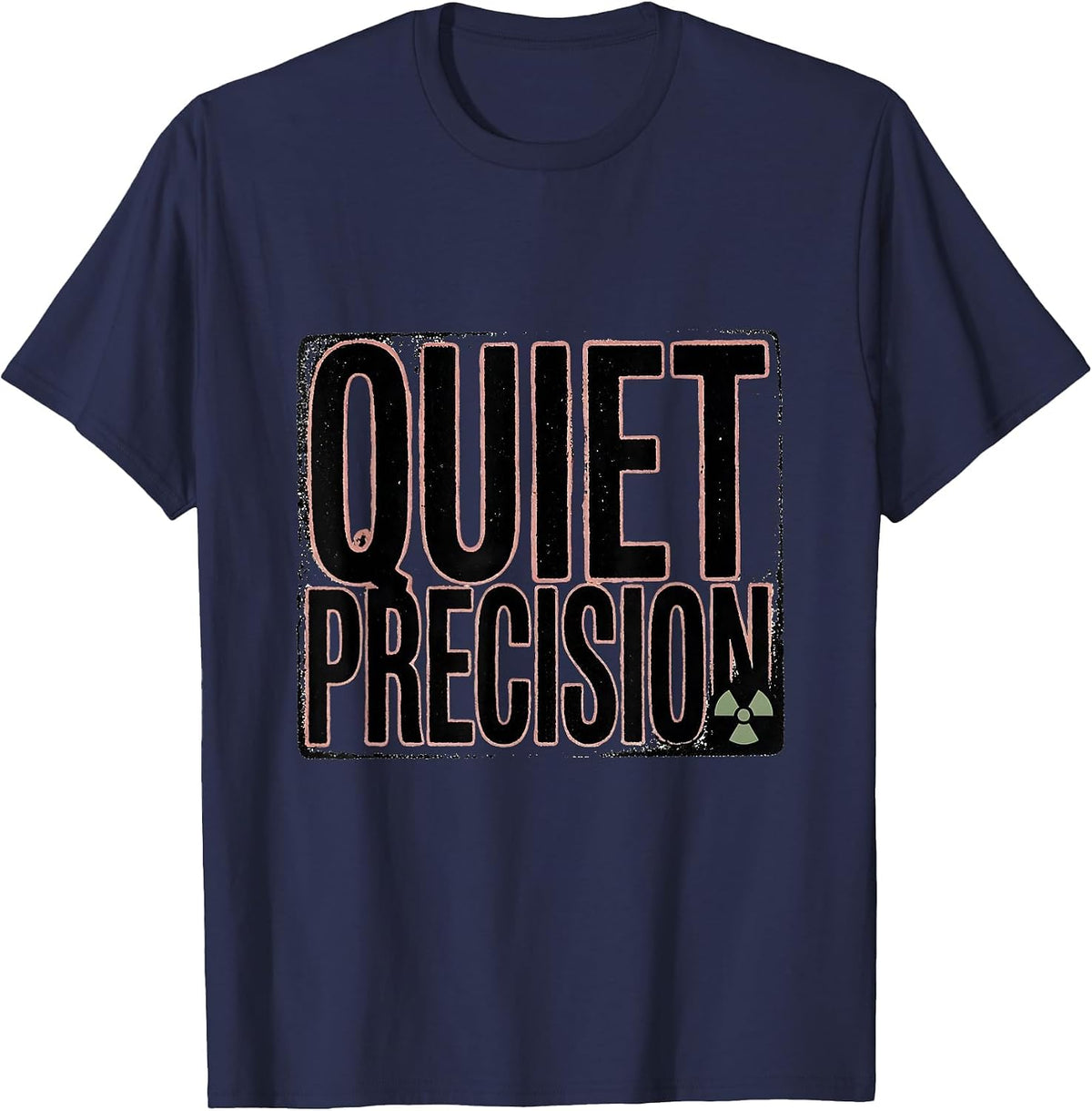 Quiet Precision Retro Radiology Rad Tech X-ray Technologist T-Shirt - Navy Blue