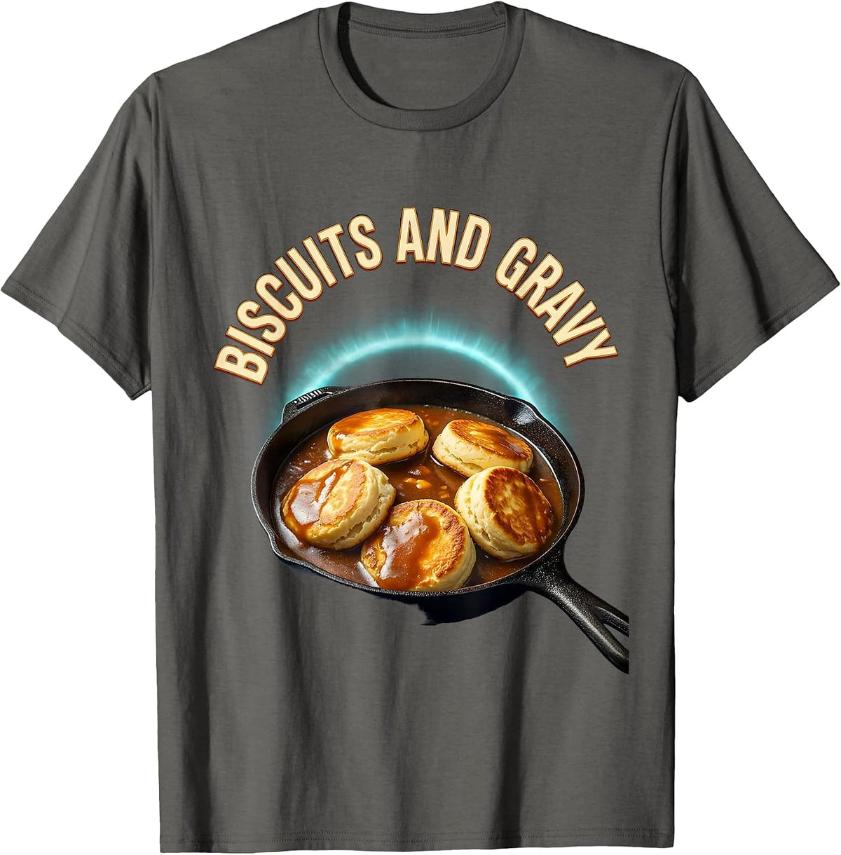Biscuits and Gravy Bootleg 90's Rap Rock Vintage Funny T-Shirt - Asphalt Grey