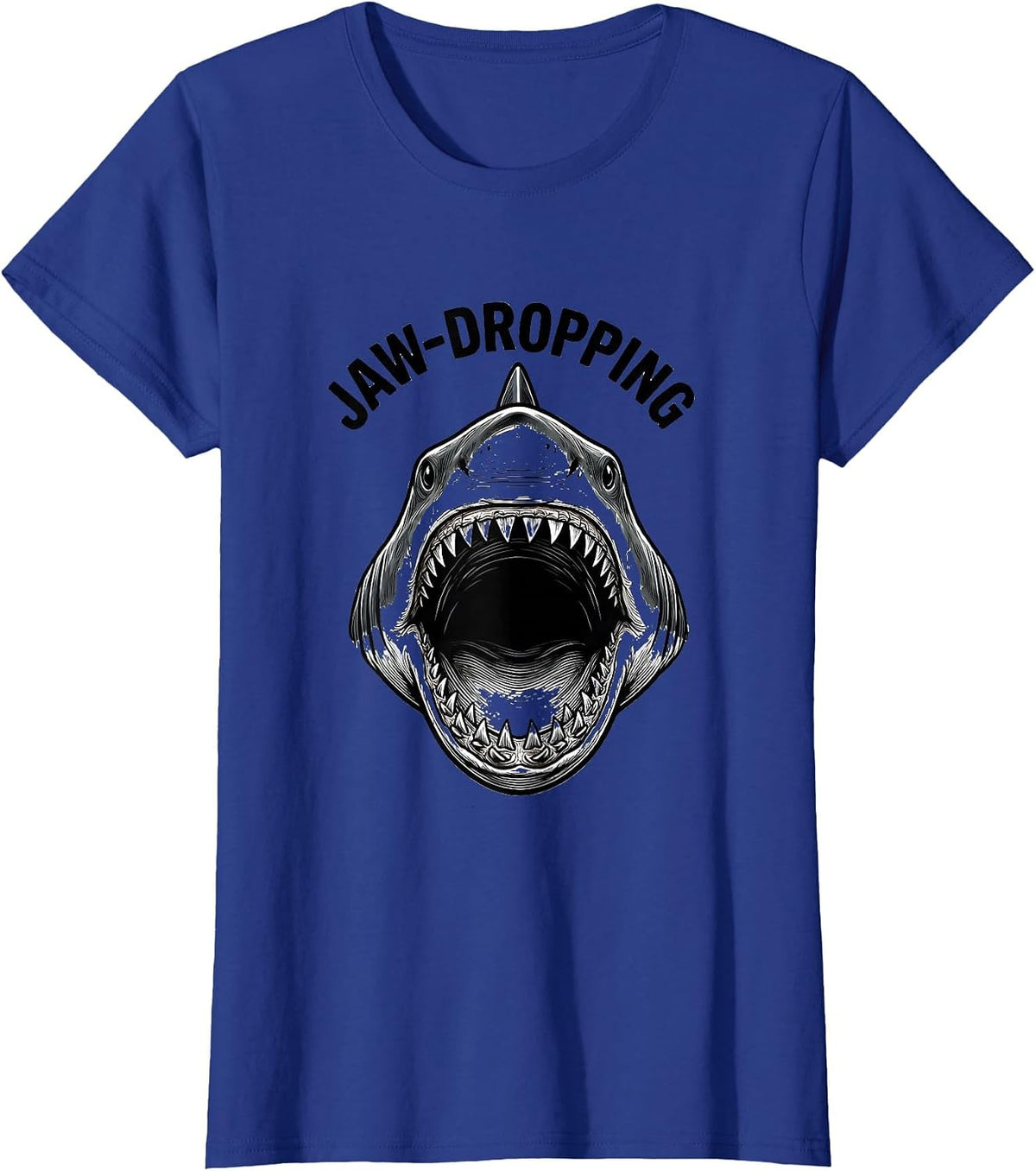 Women's Jaw-Dropping Funny Shark Jaw Halloween Costume T-Shirt - Royal Blue