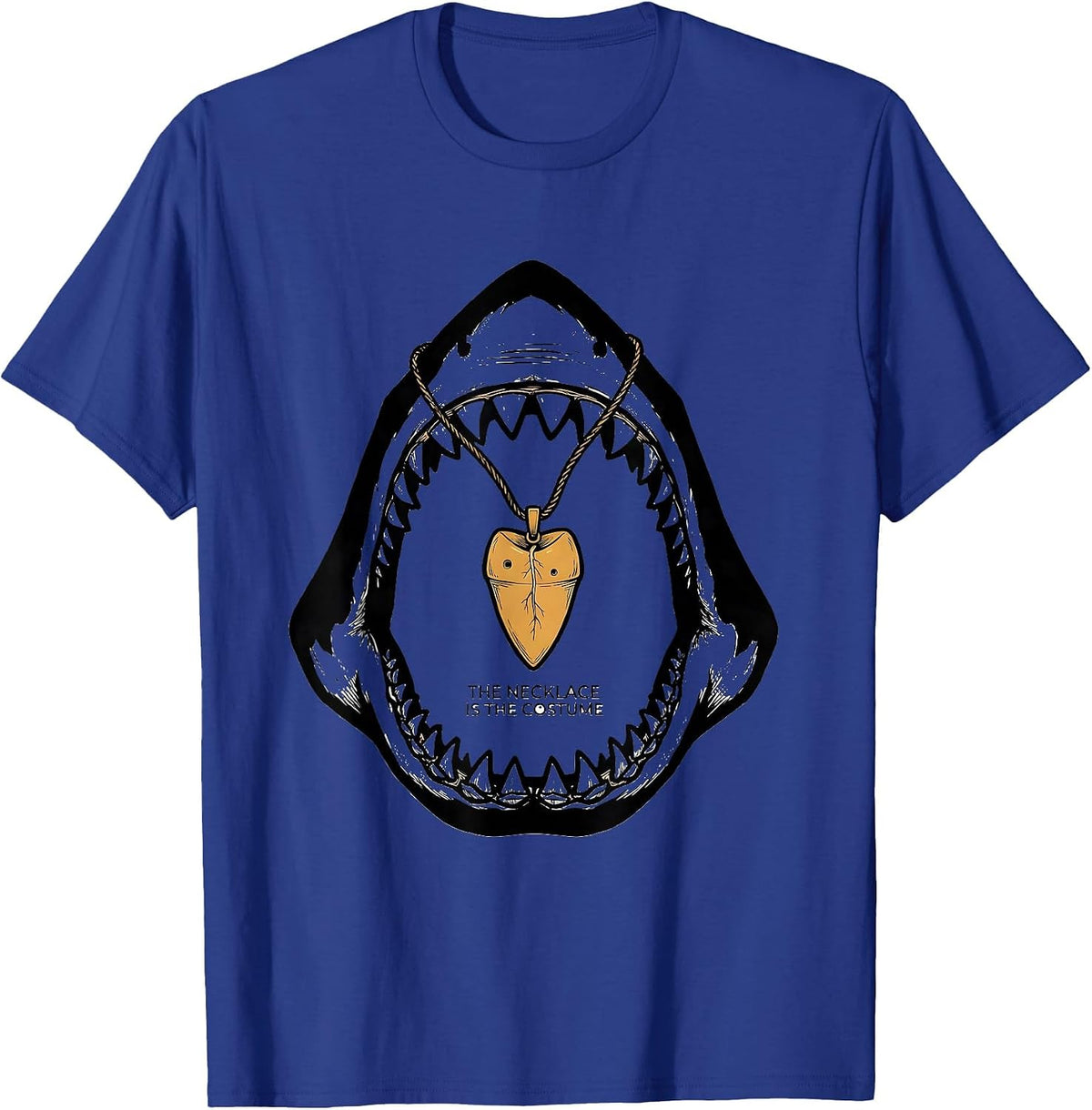 The Necklace Is The Costume Funny Shark Lover Wildlife Humor T-Shirt - Royal Blue