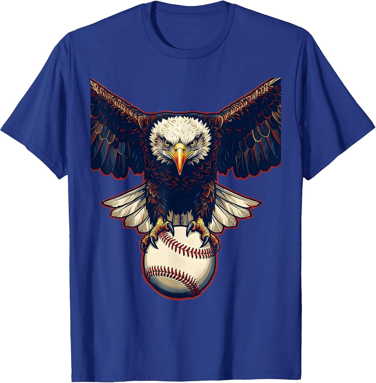Men's Eagle Clutching Baseball Fierce Talons Graphic T-Shirt - Royal Blue