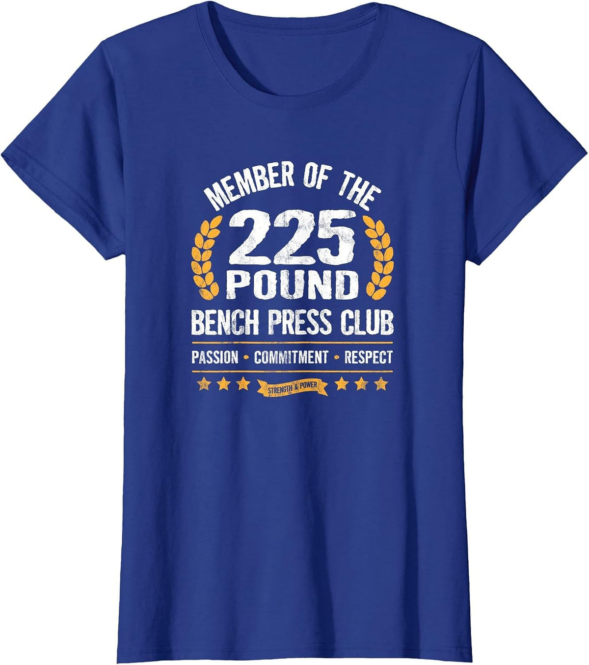 Bench Press Club Strong Men Women Gym 235 Pounds T-Shirt - Royal Blue