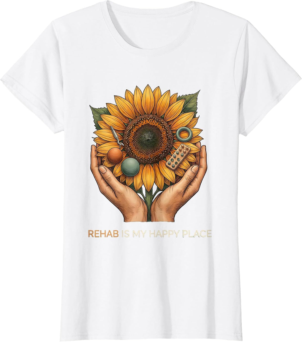 Rehab Is My Happy Place Occupational Therapy T-Shirt - White