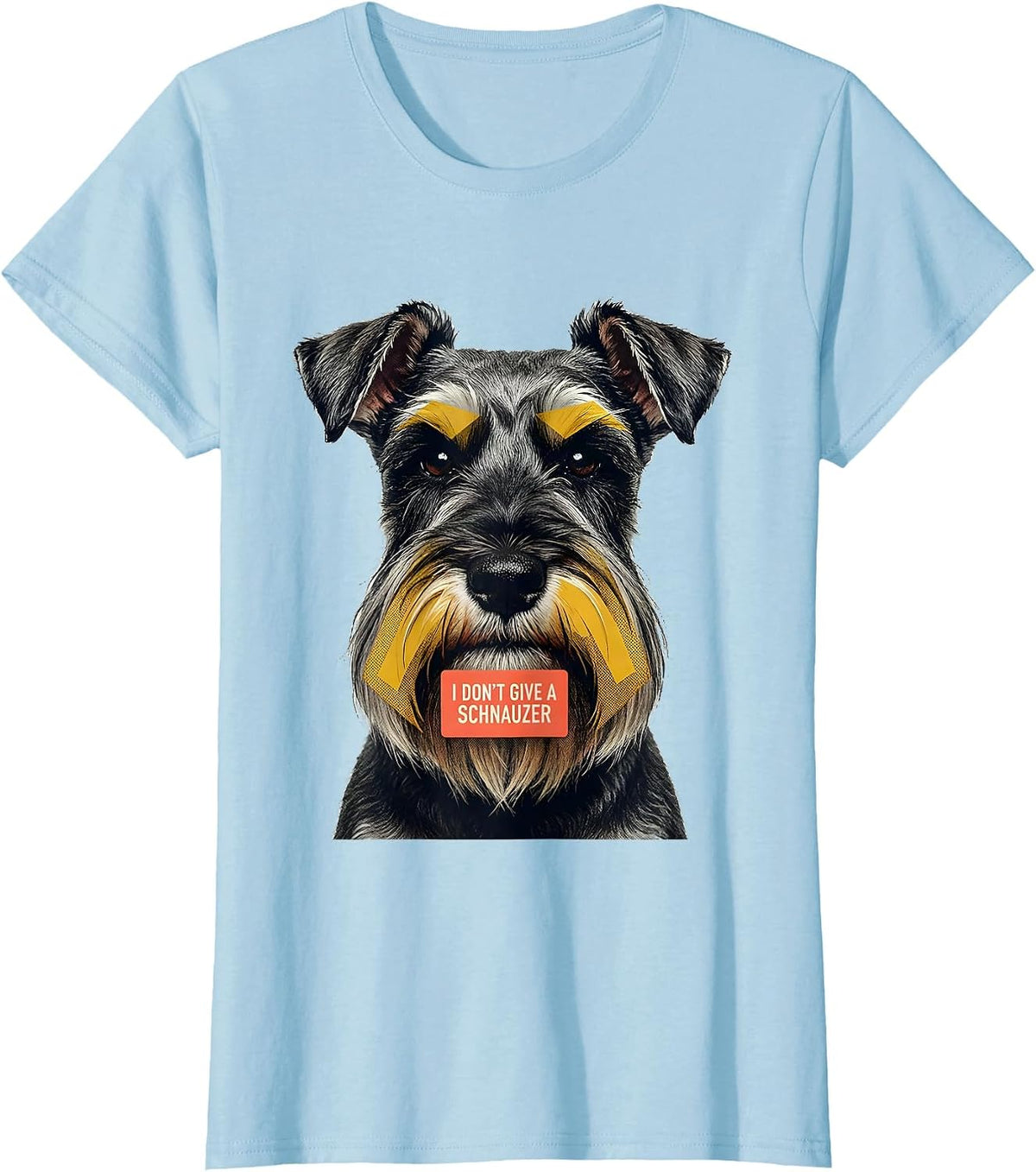 I Don't Give A Schnauzer Funny Miniature Schnauzer Lover T-Shirt - Baby Blue