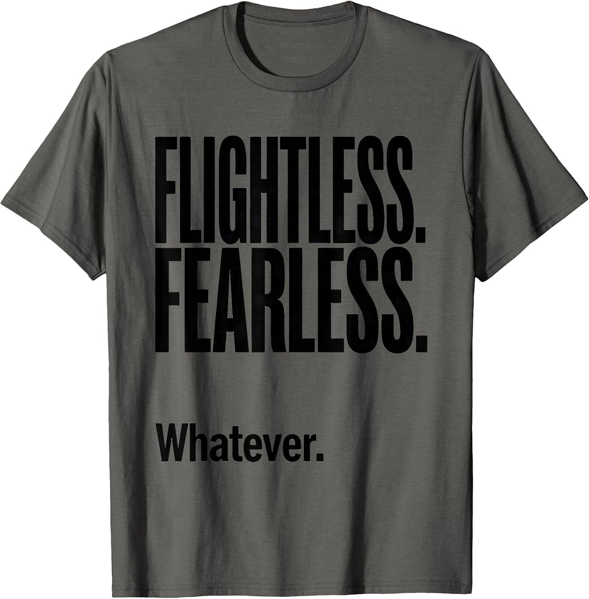 Men's Flightless Fearless Whatever Kiwi Map Rugby Haka Pride T-Shirt - Asphalt Grey