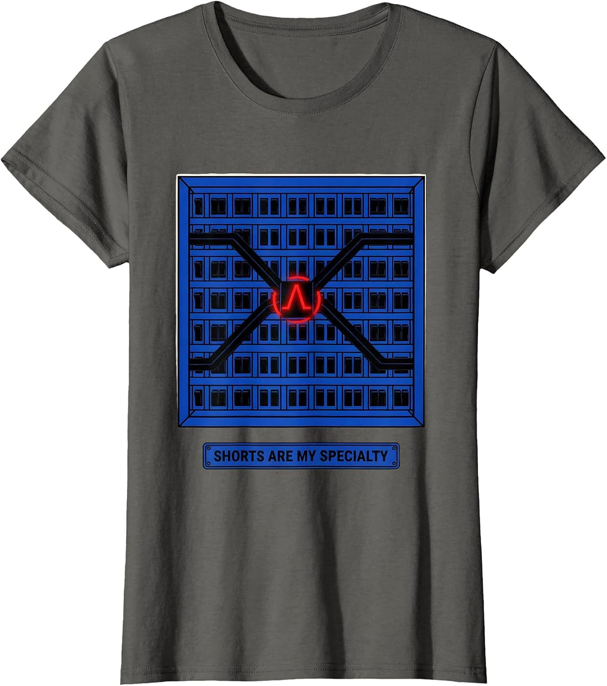Women's Shorts Are My Specialty Geometric Electrician Trade Deadpan T-Shirt - Asphalt Grey