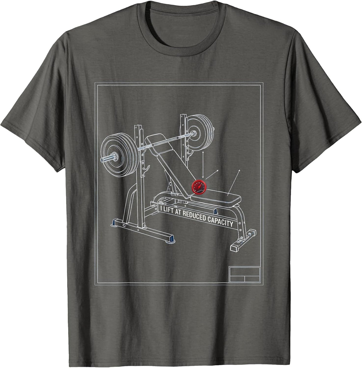 Men's I Lift At Reduced Capacity Funny Gym Weightlifting Workout T-Shirt - Asphalt Grey