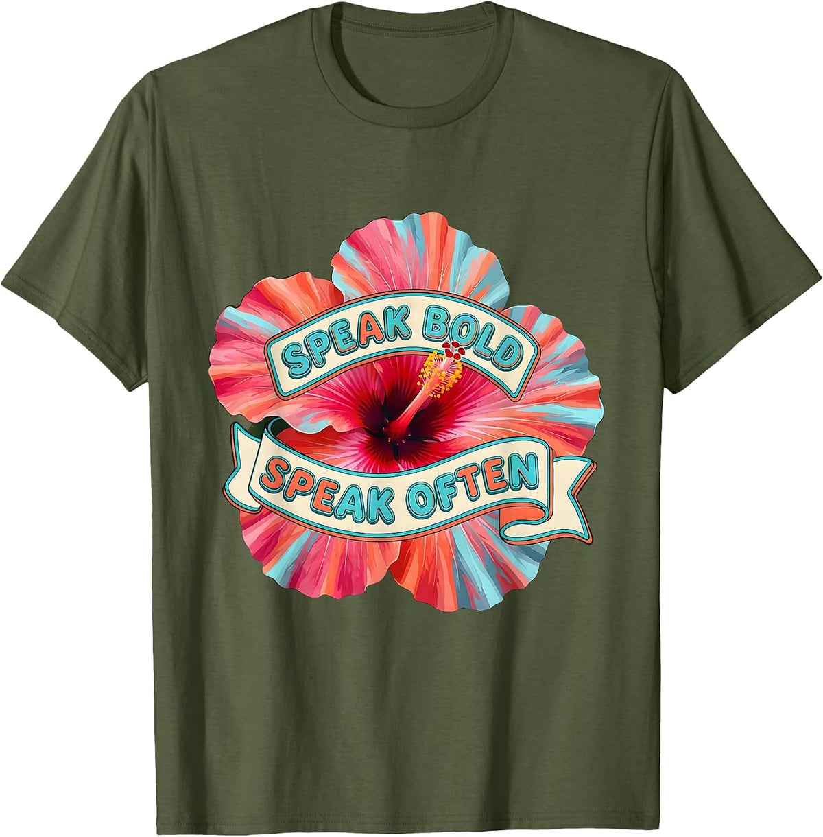 Speak Bold Speak Often Free Speech Design T-Shirt - Olive Green
