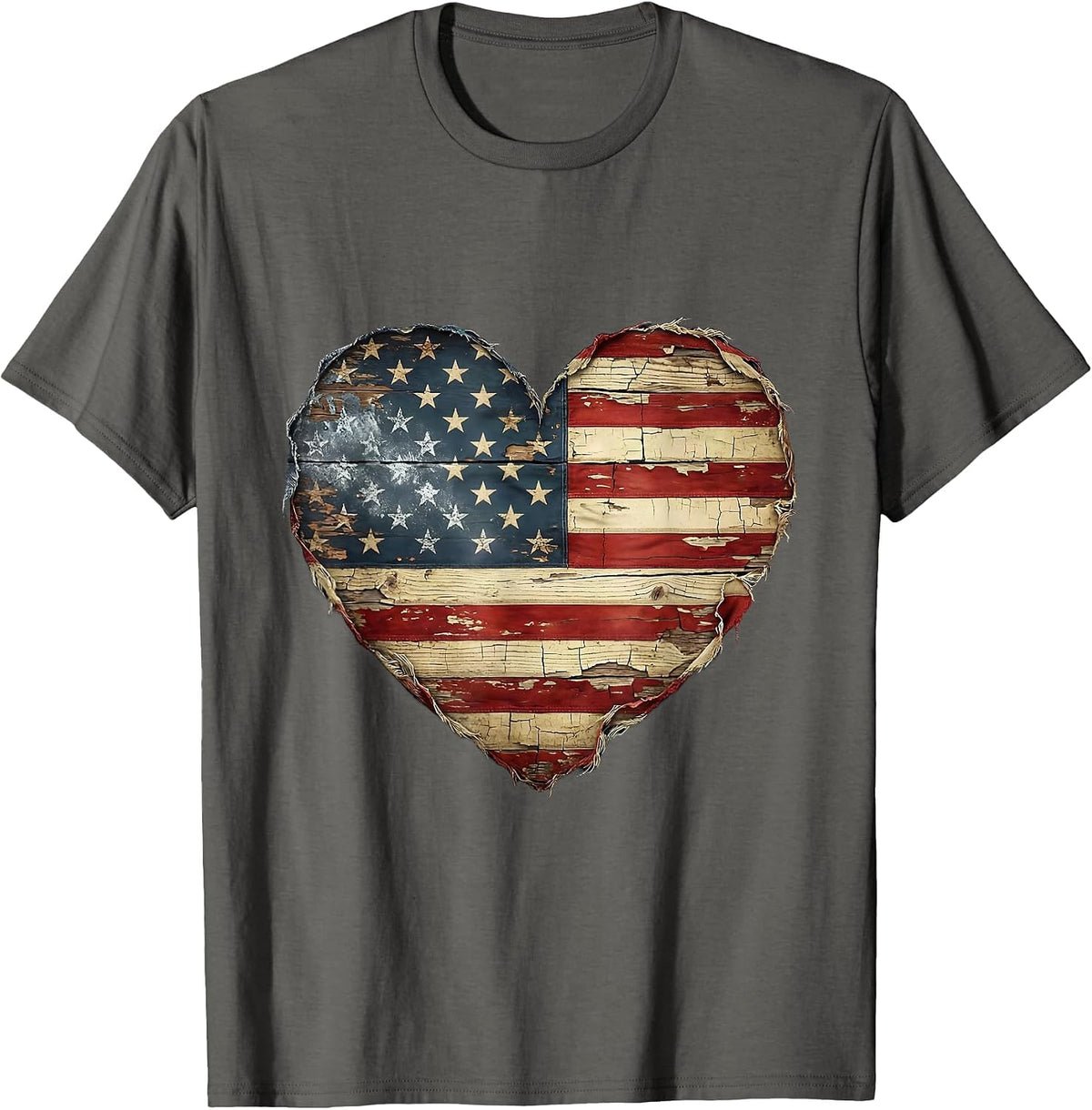 Bald Eagle Wildflower Perch American Nature Design T-Shirt - Asphalt Grey