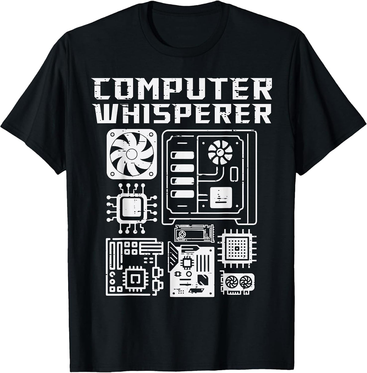 Computer Whisperer System Administrator Sysadmin Men Women T-Shirt - Black