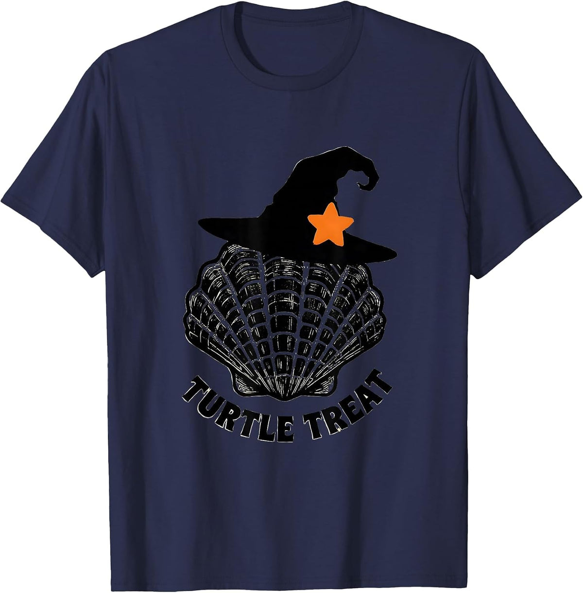 Turtle Treat Whimsical Halloween Turtle Costume Novelty T-Shirt - Navy Blue