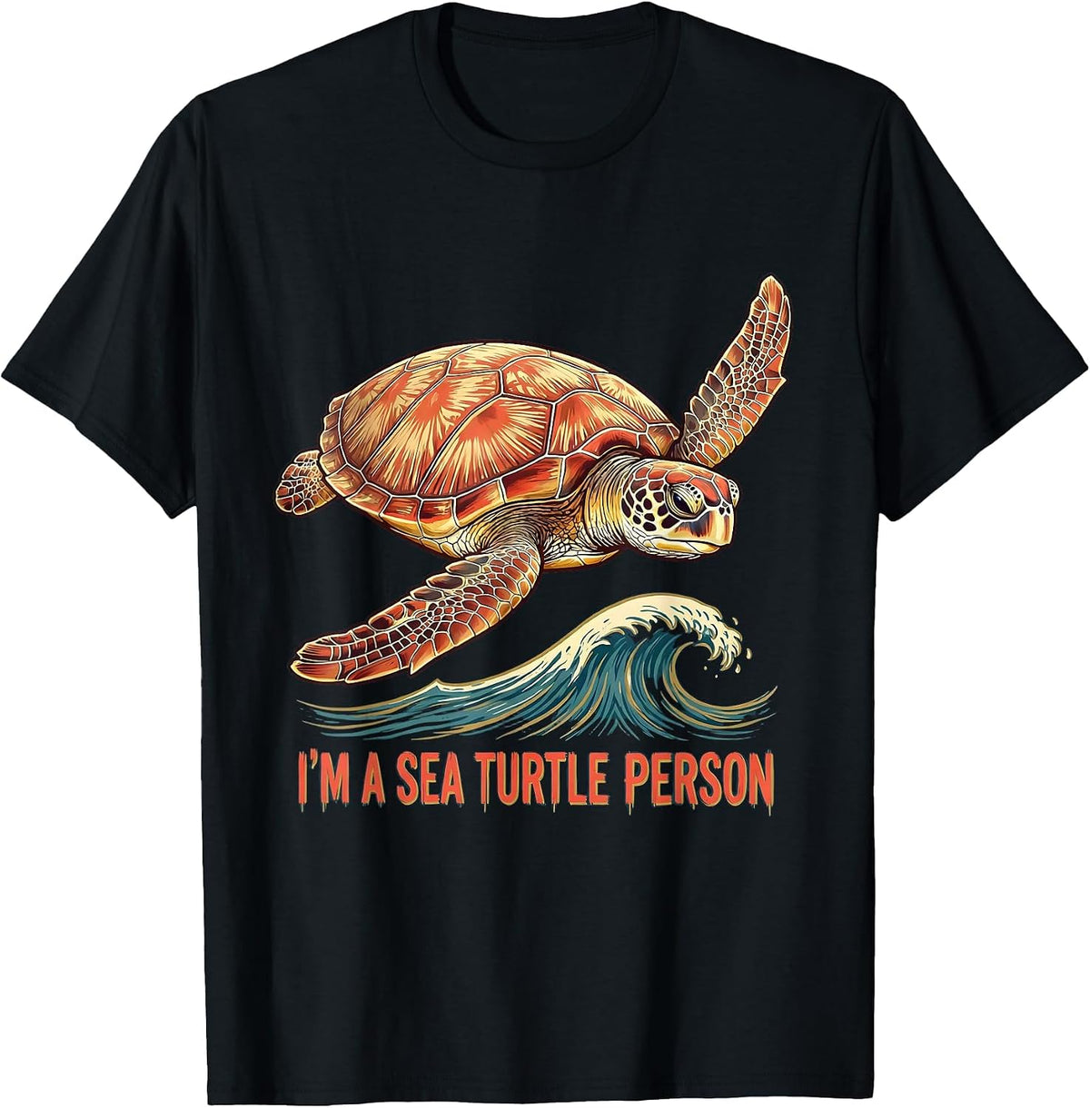Men's I'm A Sea Turtle Person Funny Ocean Animal Lover Beach T-Shirt - Black