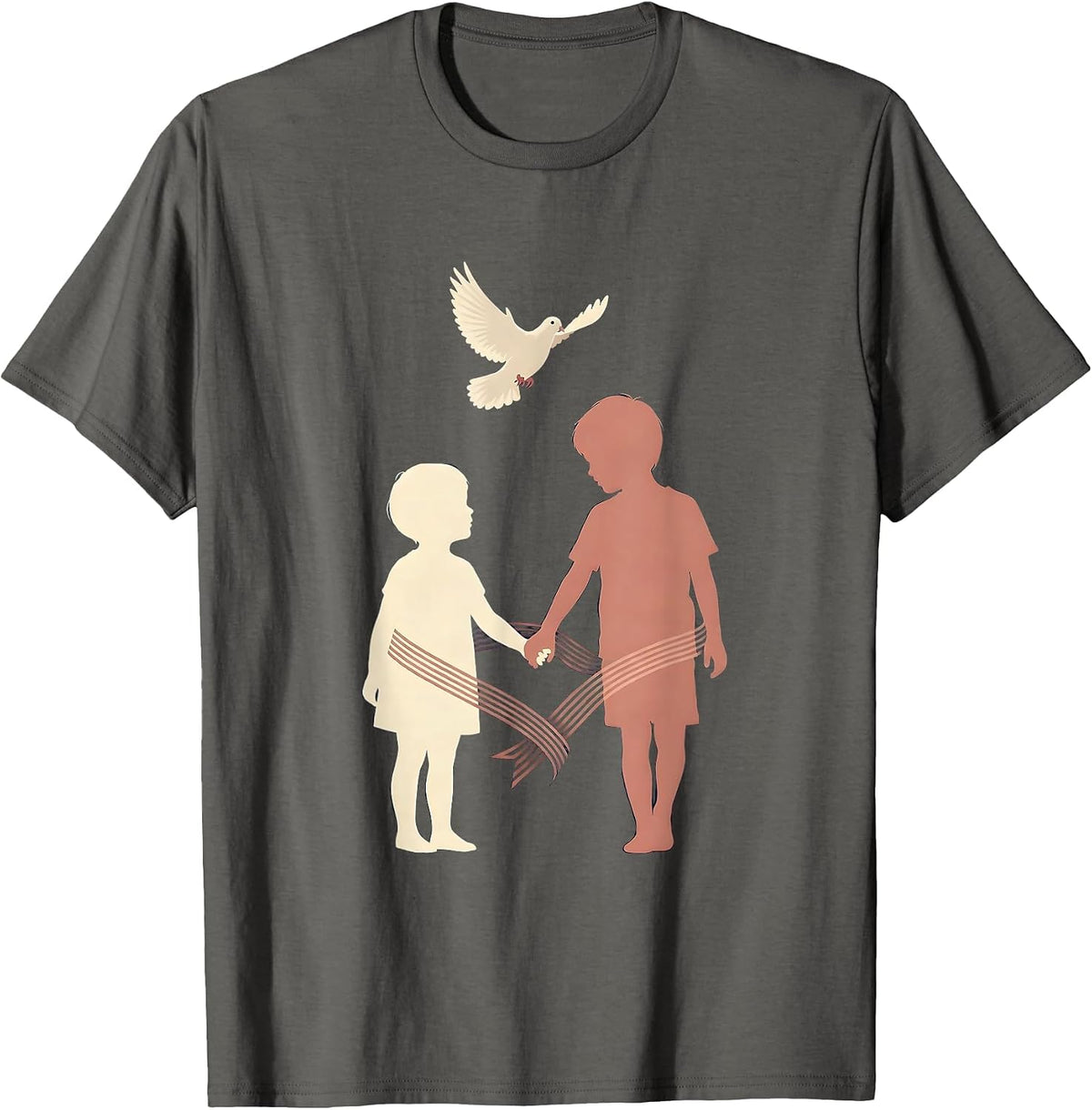 Down Syndrome Awareness Children Holding Hands T-Shirt - Asphalt Grey