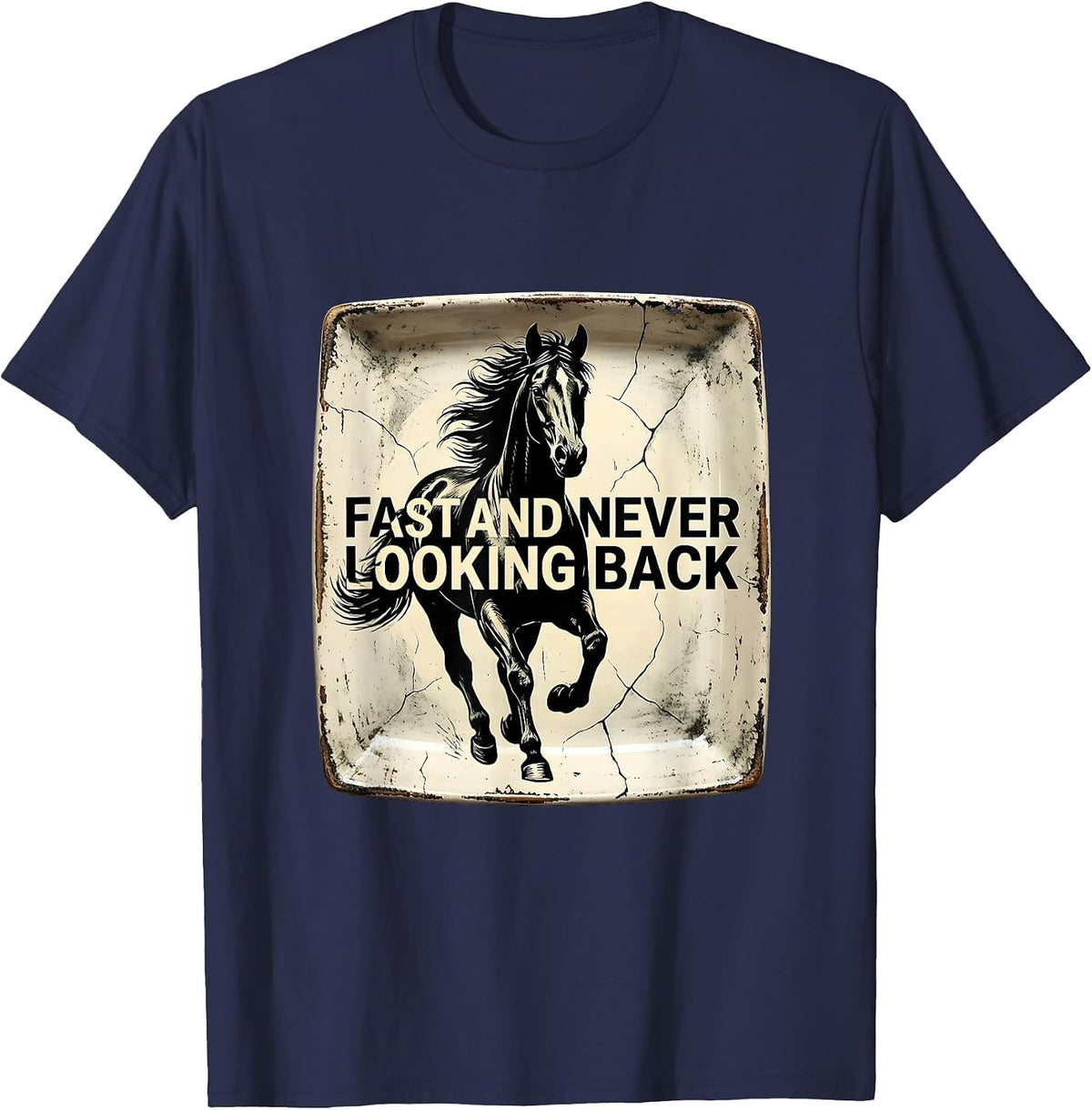 Godspeed Fast and Never Looking Back Design T-Shirt - Navy Blue