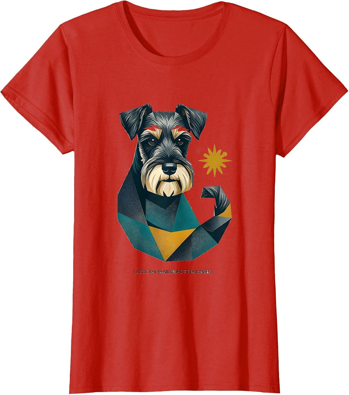 Women's I Love My Miniature Schnauzer Funny Dog Owner Pet Lover Gift T-Shirt - Red