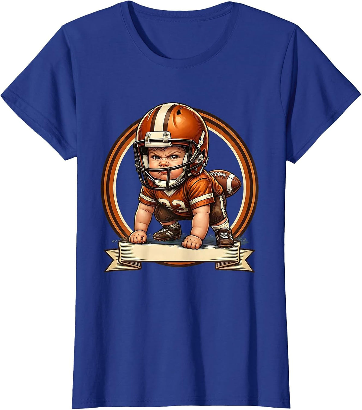 Women's Toddler Lineman Three-Point Stance Football T-Shirt - Royal Blue