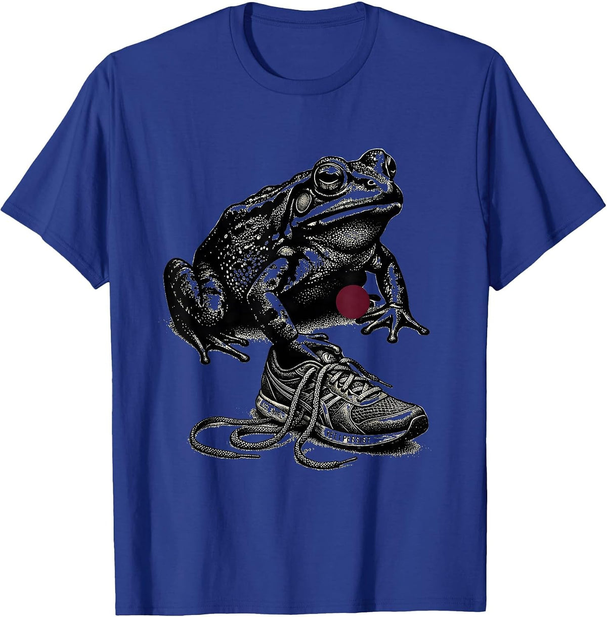 My Laces Snarl, Yet I Persist Grumpy Frog Japanese Ink Art T-Shirt - Royal Blue