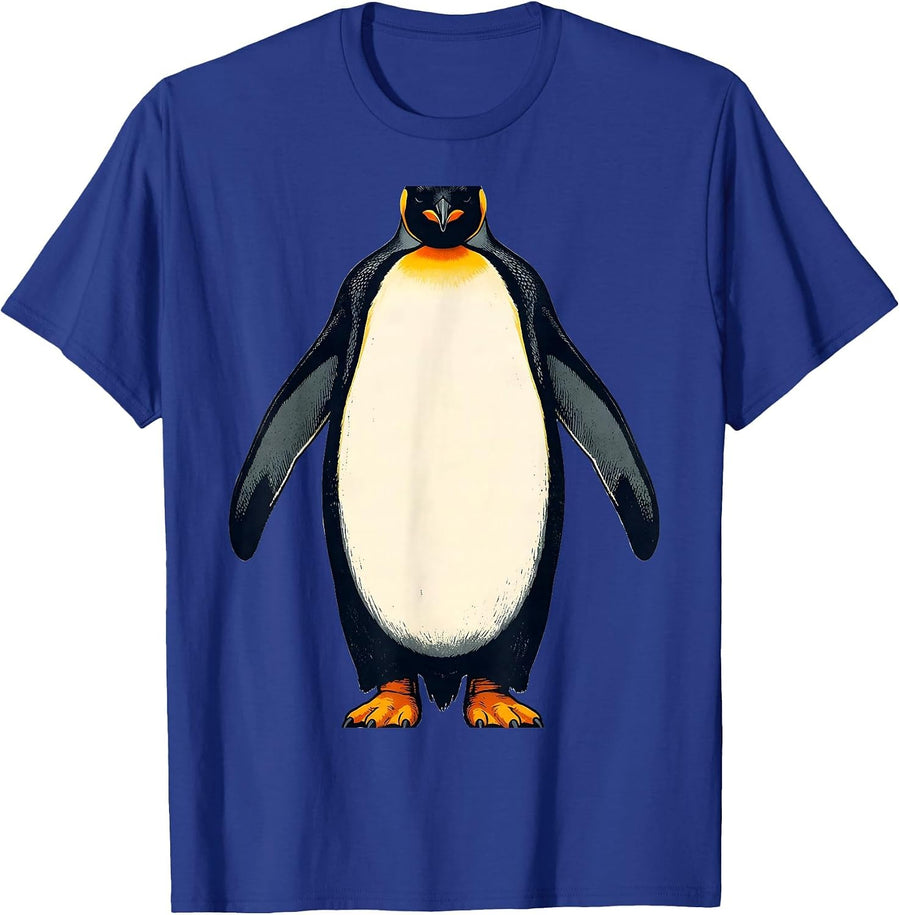 Penguin Costume Belly Funny Animal Lover Halloween T-Shirt - Royal Blue