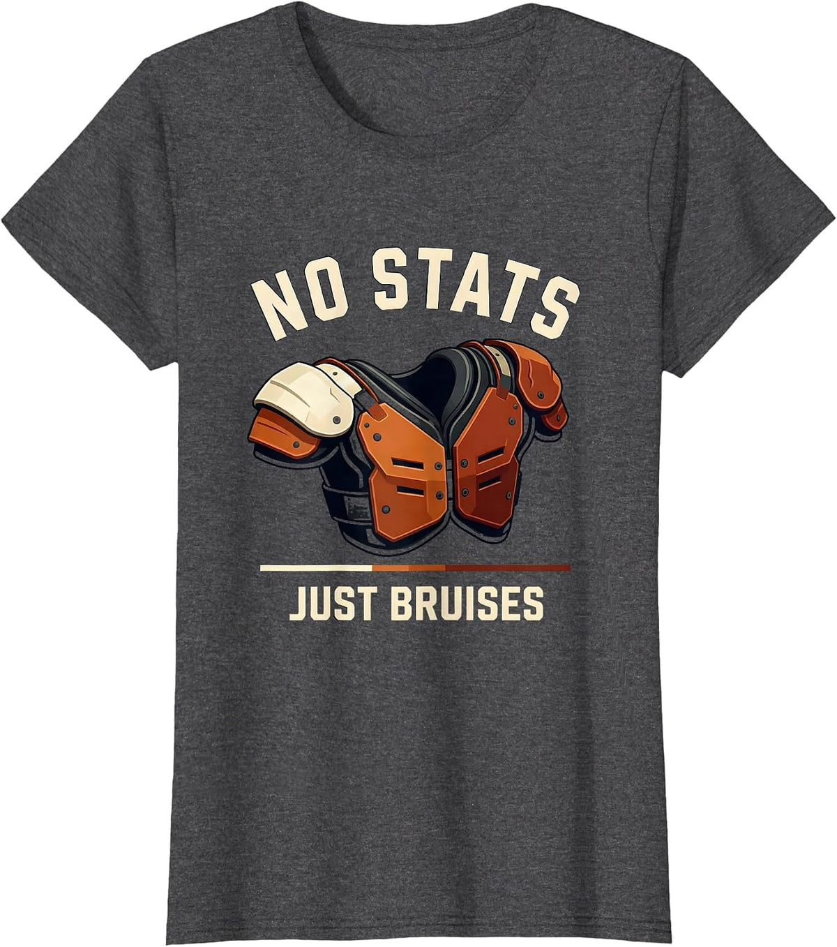 Women's No Stats Just Bruises Funny Football Lineman Offensive Line T-Shirt - Dark Heather Grey