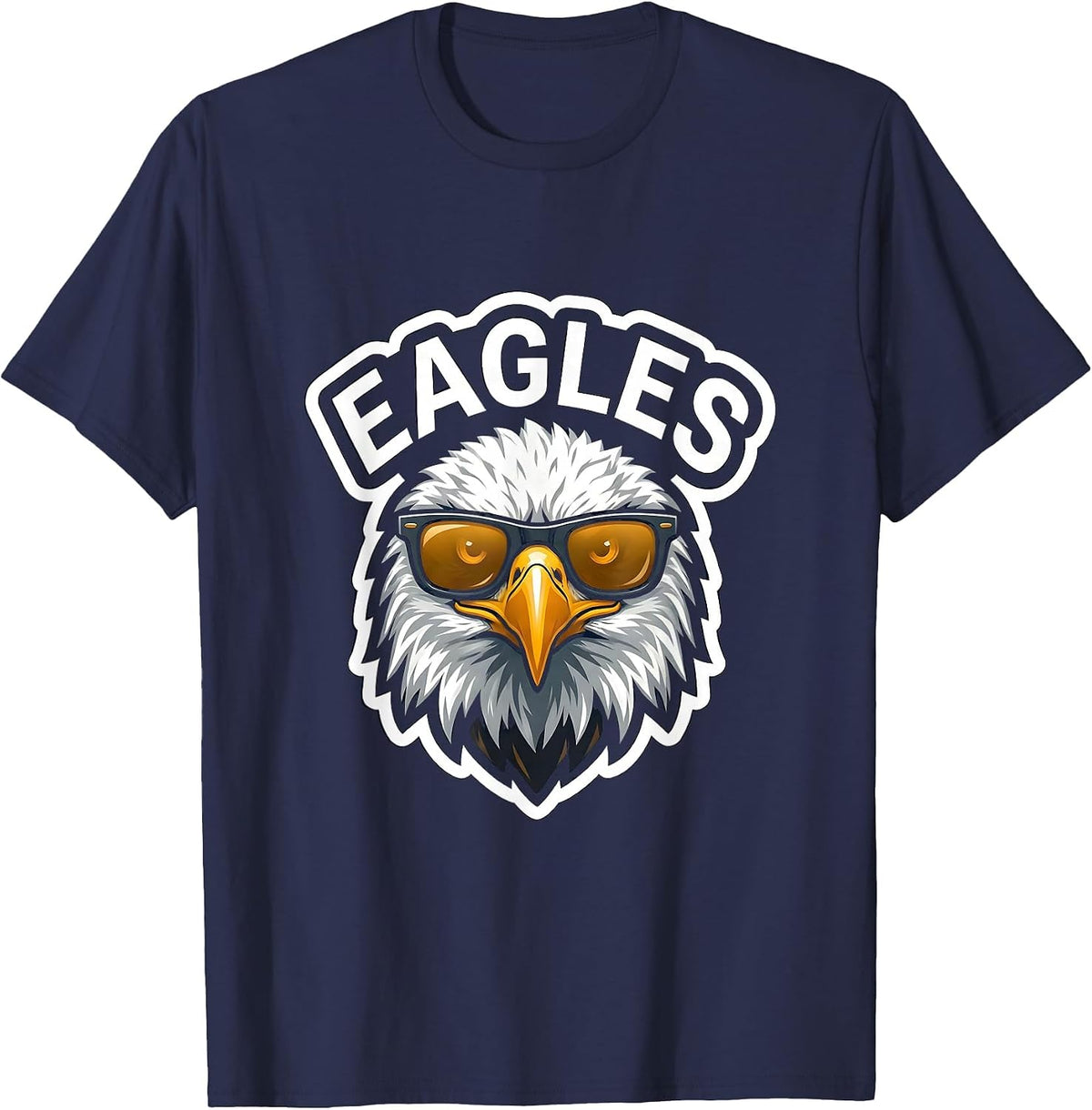 EAGLES Bald Eagle Sunglasses Mascot Humor Eagle Fan Game Day T-Shirt - Navy Blue