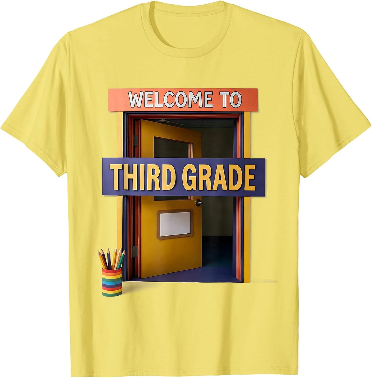 Men's Welcome To Third Grade Retro Third Grade Vibes Back To T-Shirt - Lemon Yellow